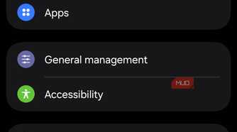 Smartphone settings menu with various options