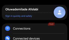 Smartphone settings menu
