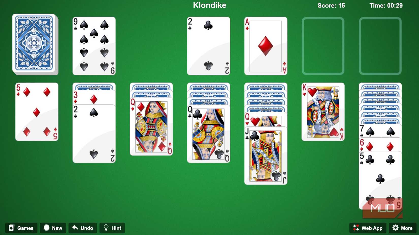 Solitaire chrome web app.