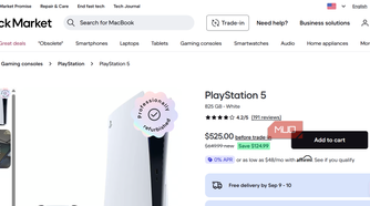 Sony PS listing on Back Market
