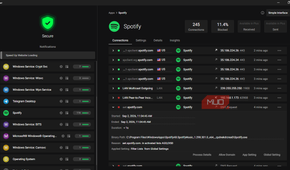 A blocked connection on Spotify inside Portmaster.