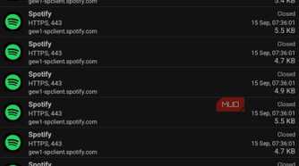 spotify connection list PCAPdroid
