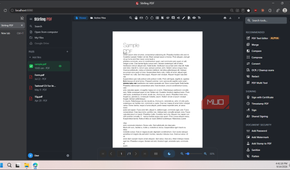 stirling pdf editor interface with sample pdf document open