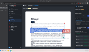 stirling pdf text editor interface with sample document open-2
