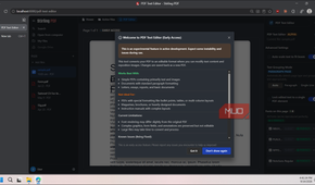 stirling pdf text editor welcome dialog early access feature overview