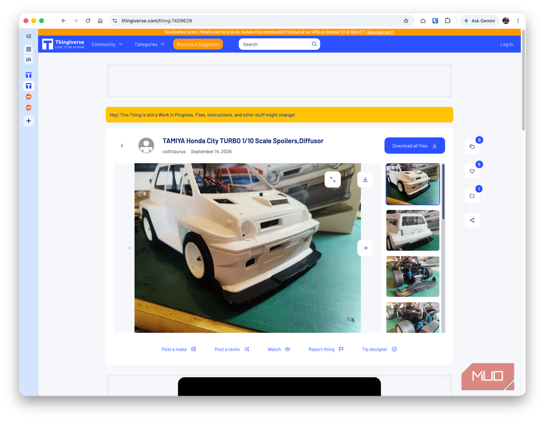 thingiverse honda city turbo model