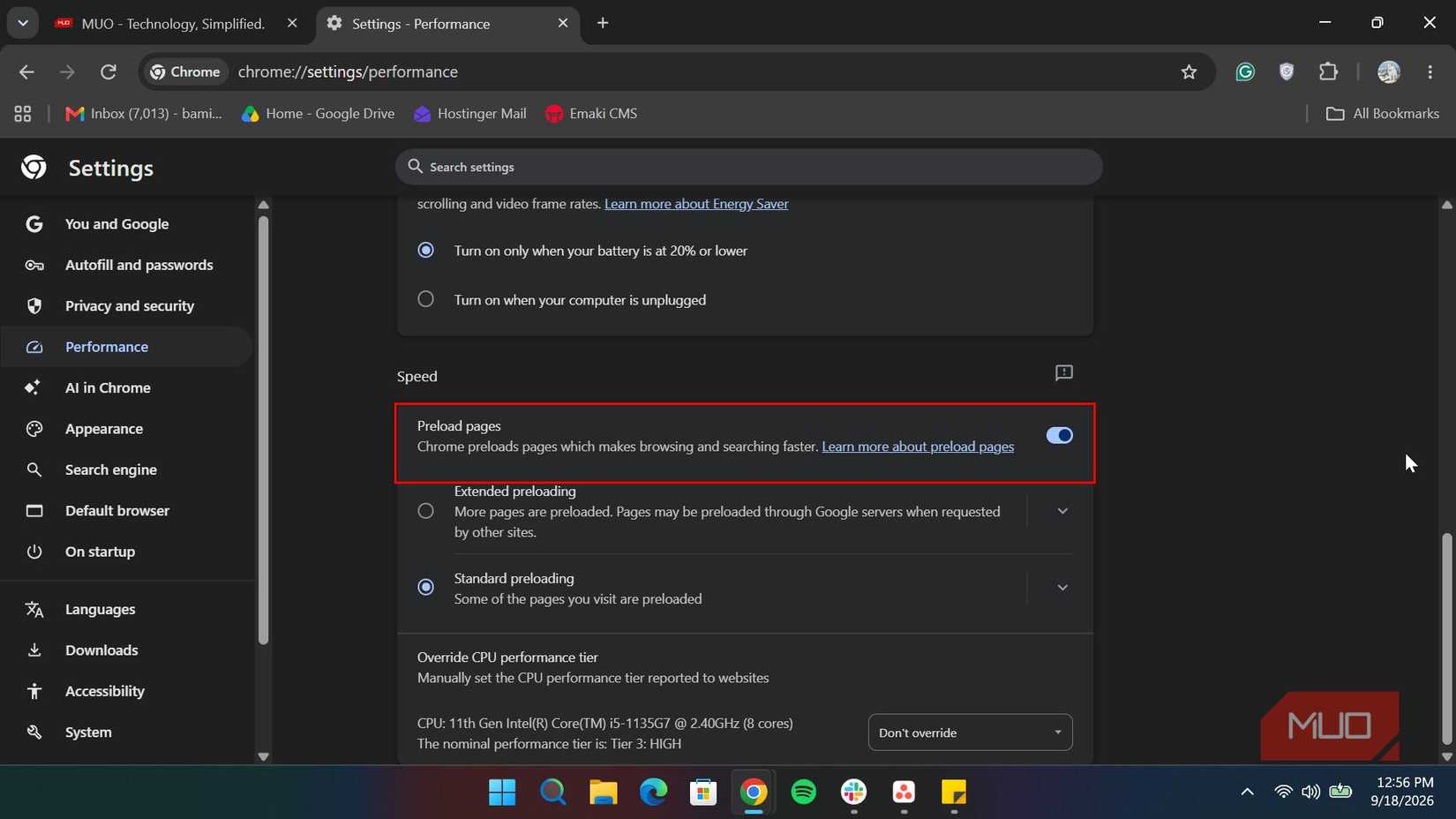 Turning off preloading in Chrome