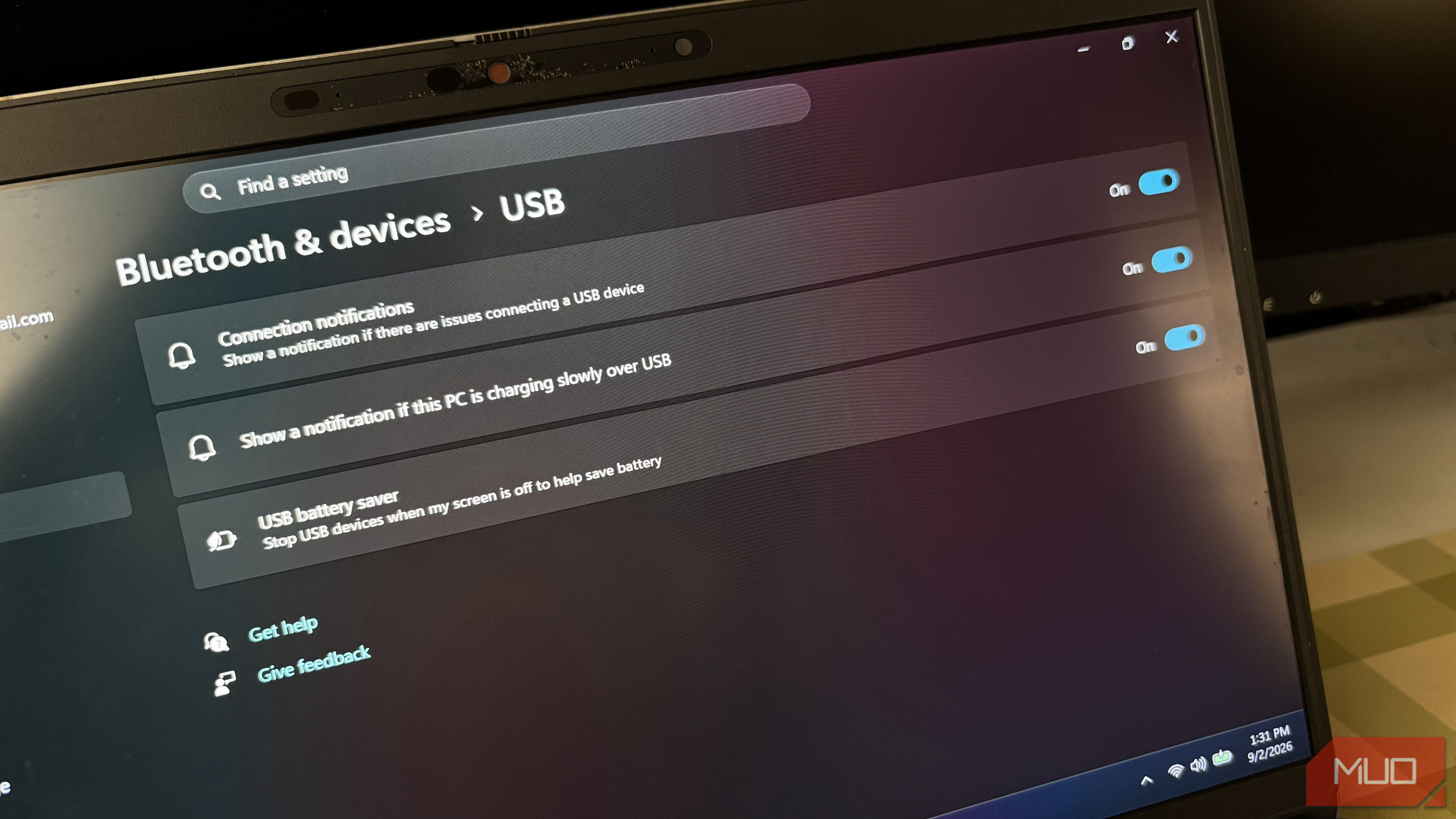 USB settings in Windows 11 Settings app