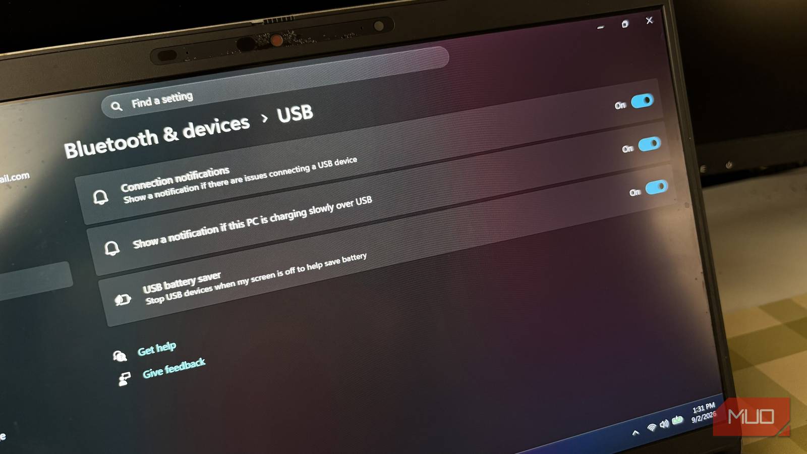 Настройки USB в приложении Параметры Windows 11