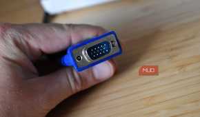 vga connector close up in hand