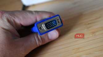 vga connector close up in hand