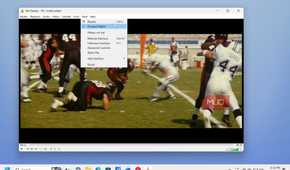 vlc media player displaying football game replay action