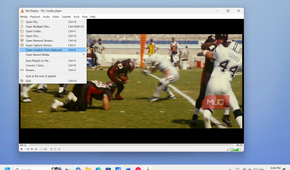 vlc media player football game replay with menu open