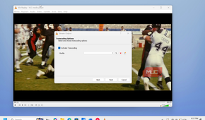 vlc media player transcoding options dialog football video