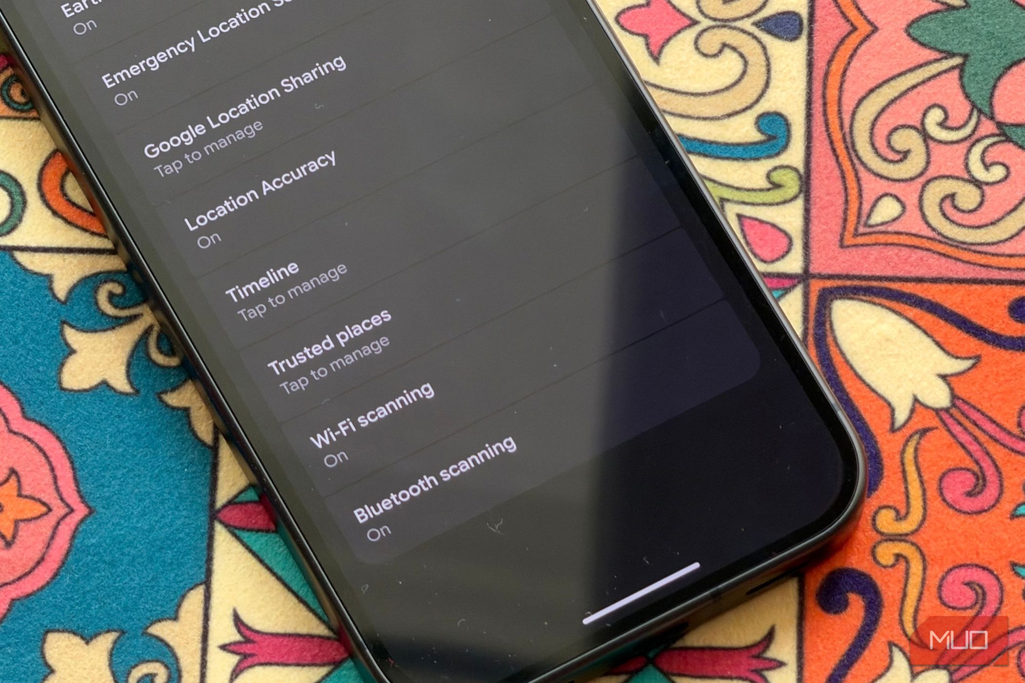 Wi-Fi scanning and Bluetooth Scanning settings on Pixel 11