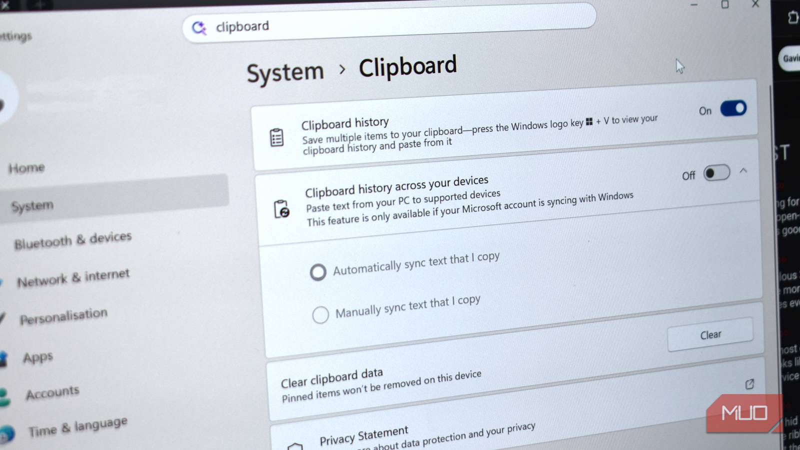 Скрытые функции Windows, которые помогут повысить продуктивность Параметры журнала буфера обмена в Windows 11