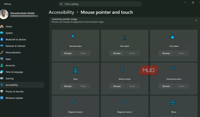 Windows settings mouse pointer and touch customization