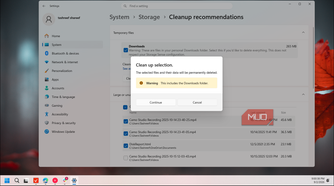 windows system storage cleanup recommendations confirmation dialog