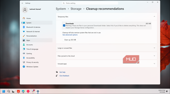 windows system storage cleanup recommendations settings page