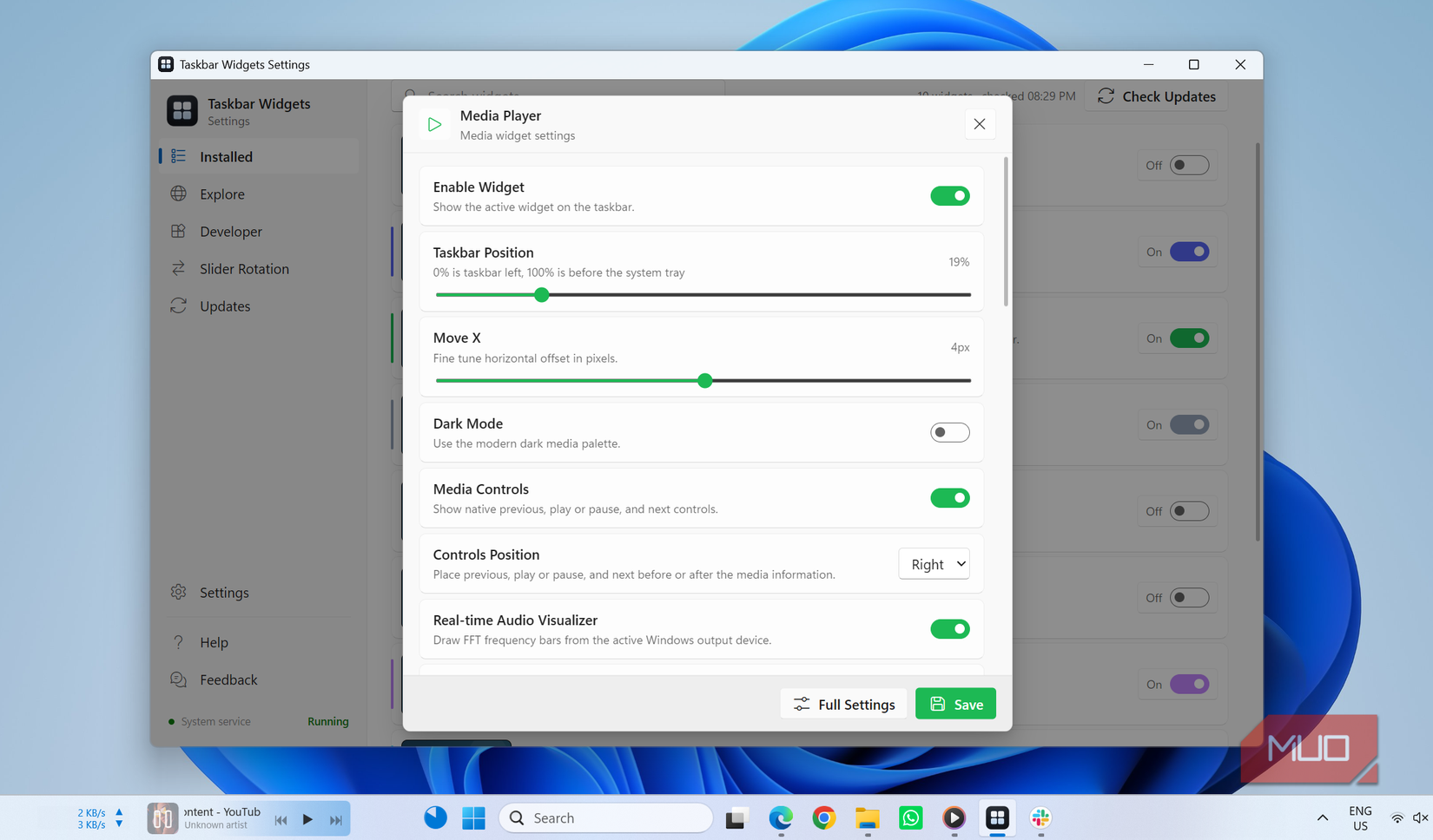 Windows Taskbar Widgets Settings customization