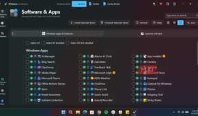 Winhance apps section in a compact view