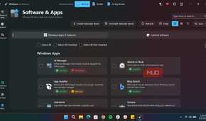 Winhance software and apps section