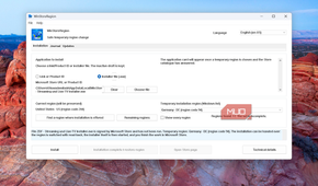 WinStoreRegion application window showing installation settings (2)