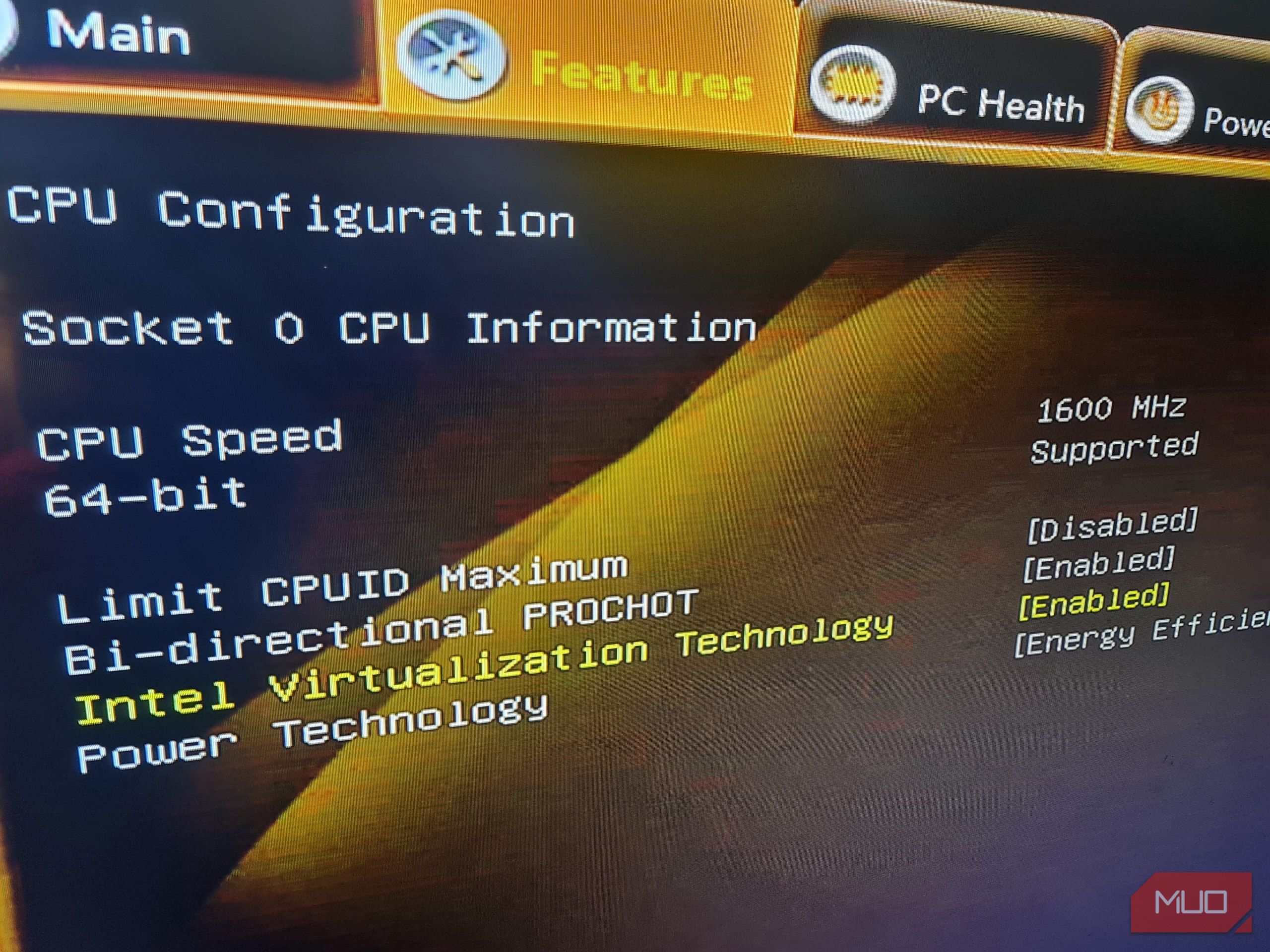 Intel virtualization enabled in the BIOS of a Zotac ZBOX mini PC