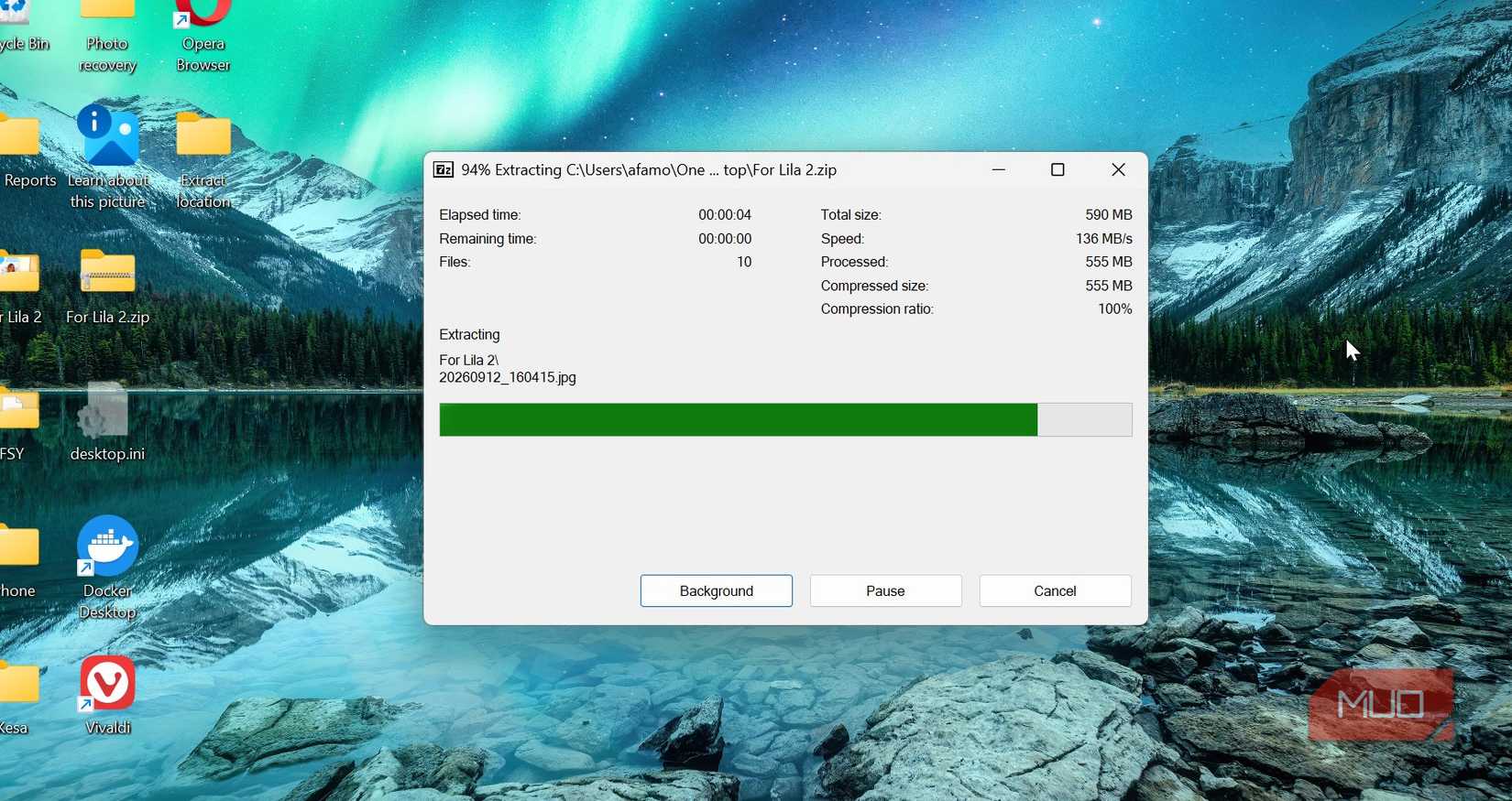 7 Zip file transfer speed
