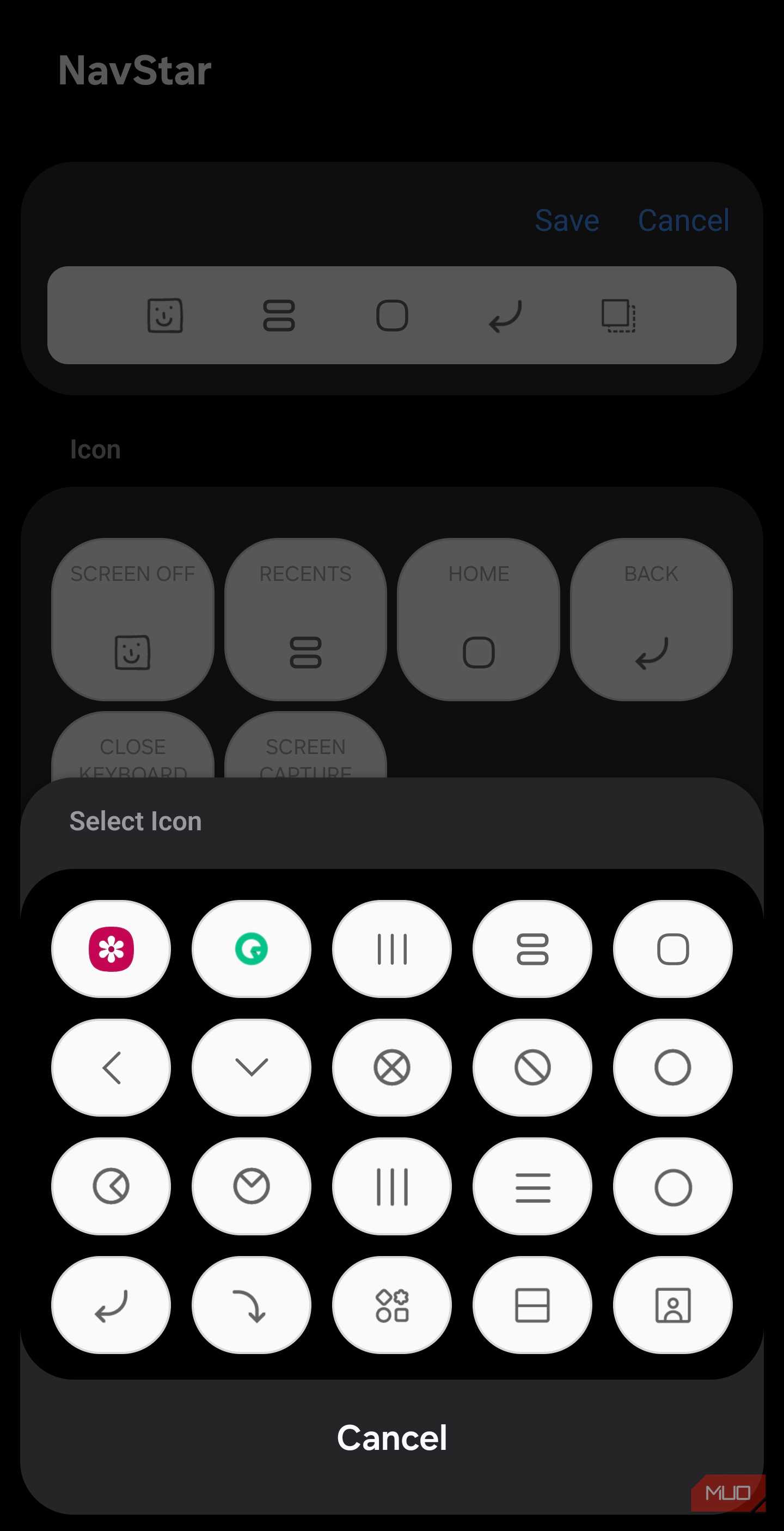 Active five button layout in NavStar