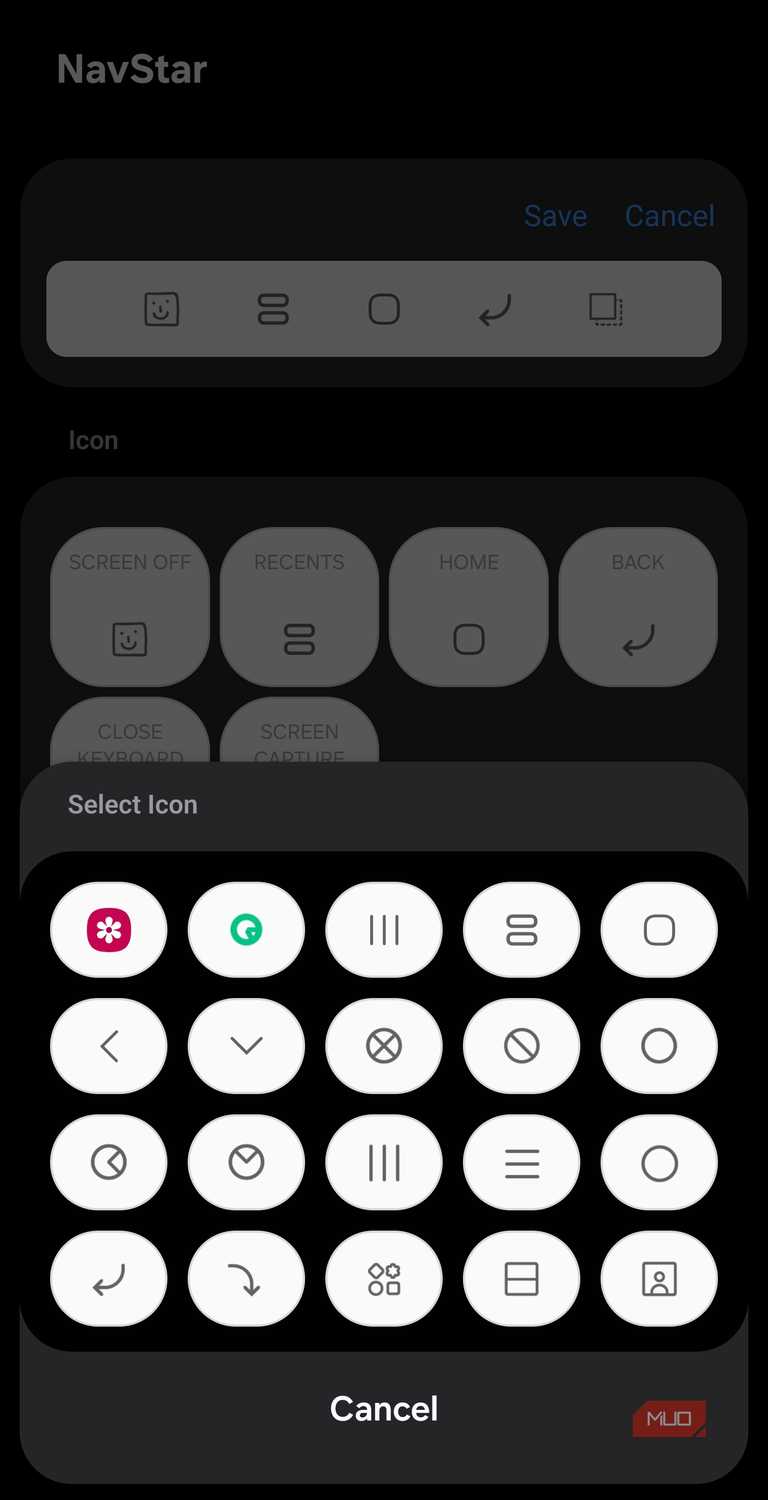 Active five button layout in NavStar