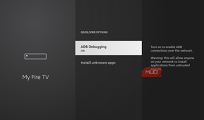 ADB Debugging setting on Fire TV