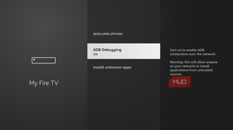 ADB Debugging setting on Fire TV