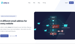 Addy io landing page for email aliases