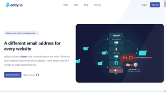 Addy io landing page for email aliases