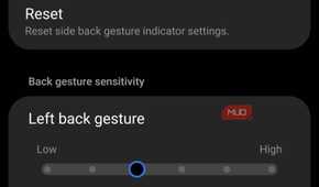 Adjusting gesture sensitivity in NavStar