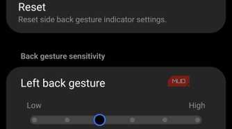 Adjusting gesture sensitivity in NavStar