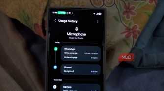 Android Privacy Dashboard showing recent microphone access