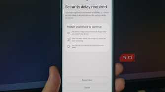Android explaining that a 24-hour security delay begins after restarting the phone