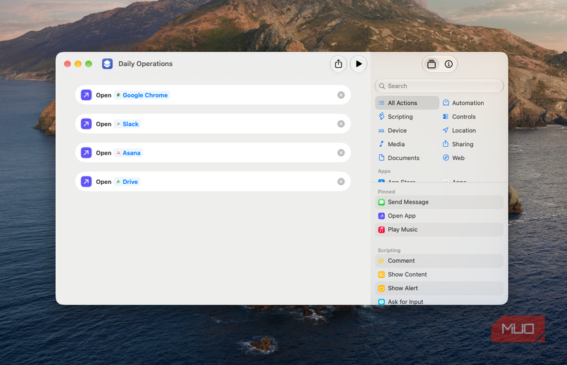 App shortcuts for daily operations in Golden Gate.