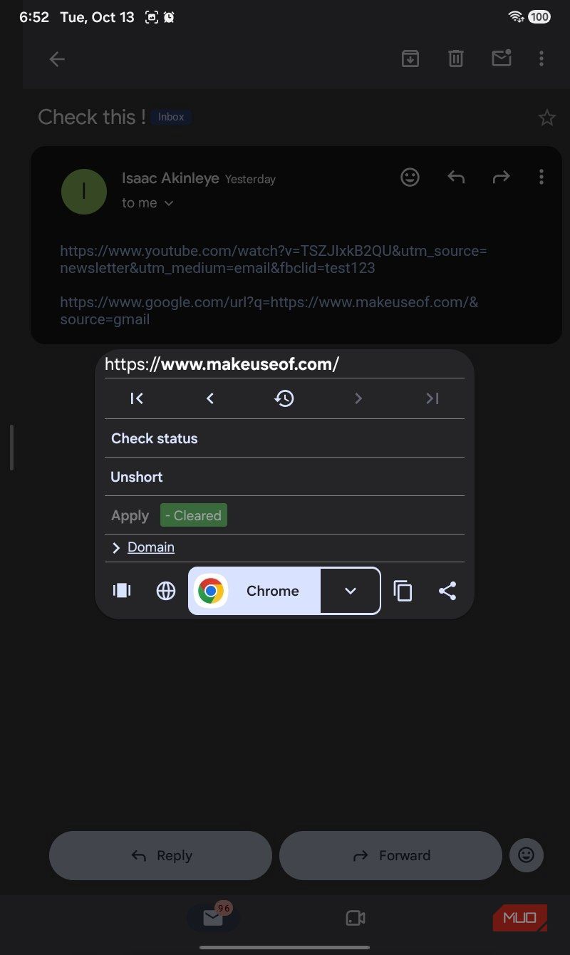 Очистка URL-адреса публикации перед открытием в браузере