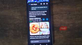 Google Maps As֫Maps showing popular menu items at Mestiza Coffehouse, with photos of pastries