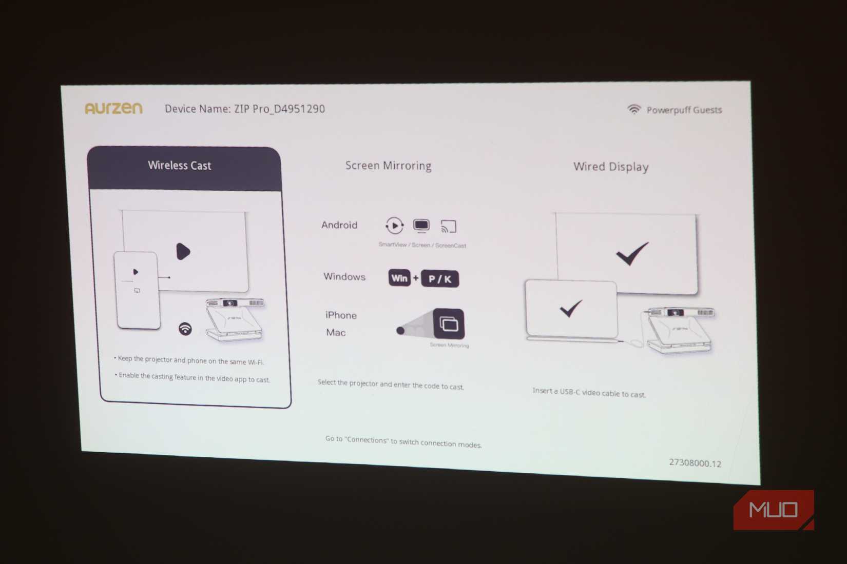 Aurzen ZIP Pro default screen.