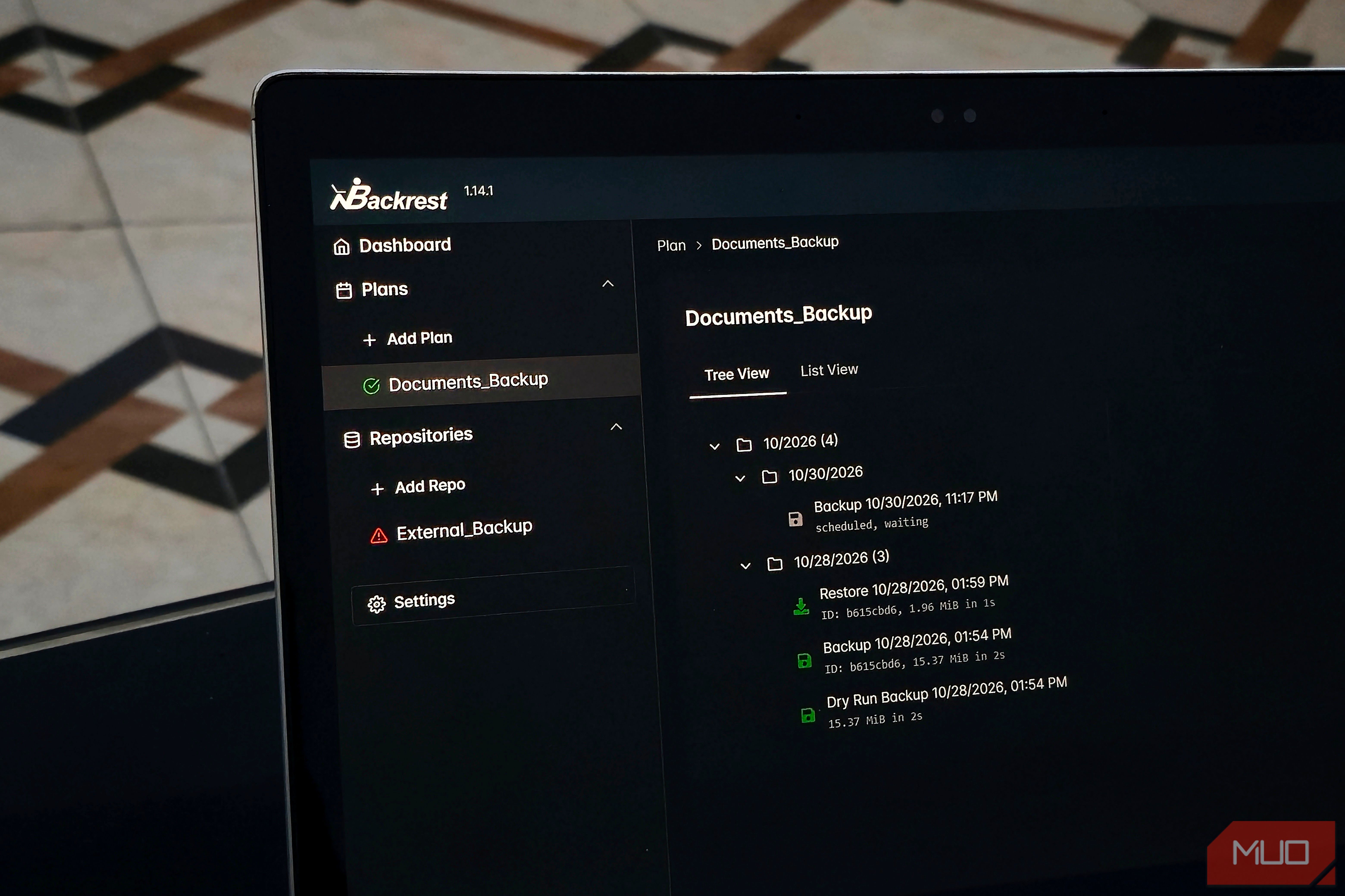 Backrest windows automated backup plan.