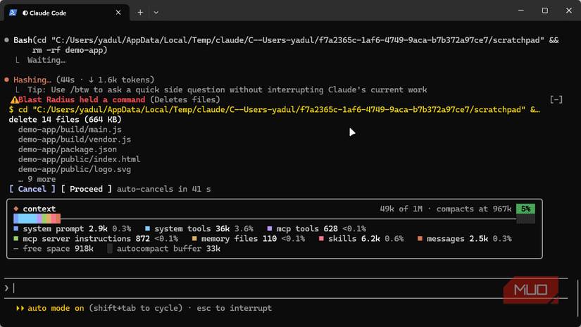 Blast Radius running in Claude Code.