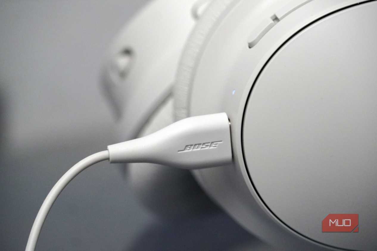 The USB-C cable for the Bose QuietComfort 2.