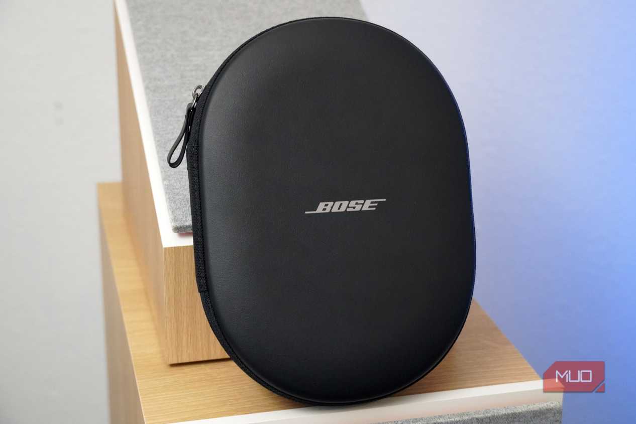 The Bose QuietComfort 2 headphones case in black.