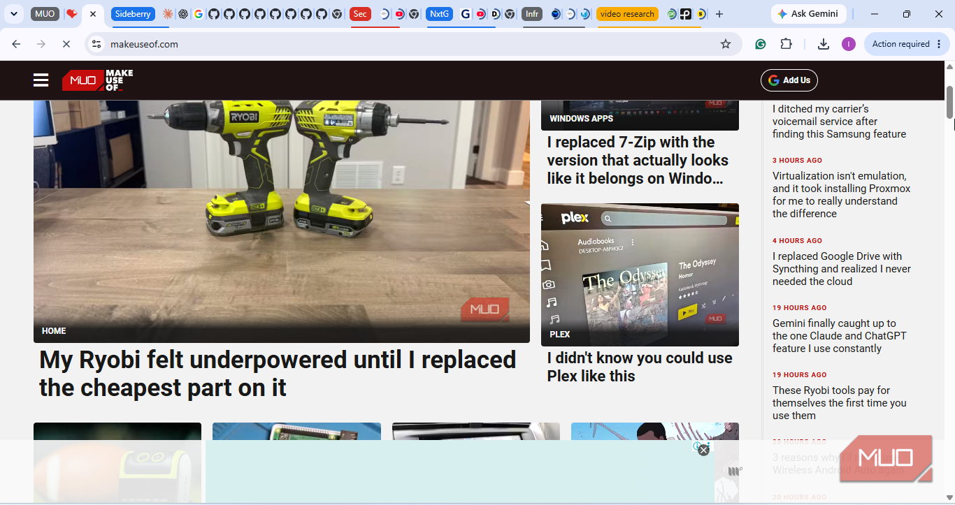 Chrome horizontal tab groupings