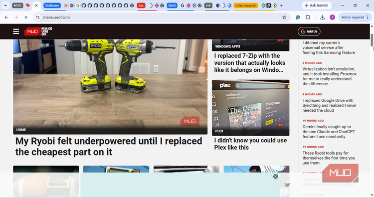 Chrome horizontal tab groupings