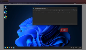 Windows 11 desktop with Notepad open in a Chrome Remote Desktop session through Firefox
